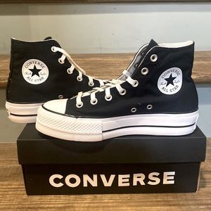 Black Chuck Taylor All Star Lift Platform Canvas - Women’s Size 8.